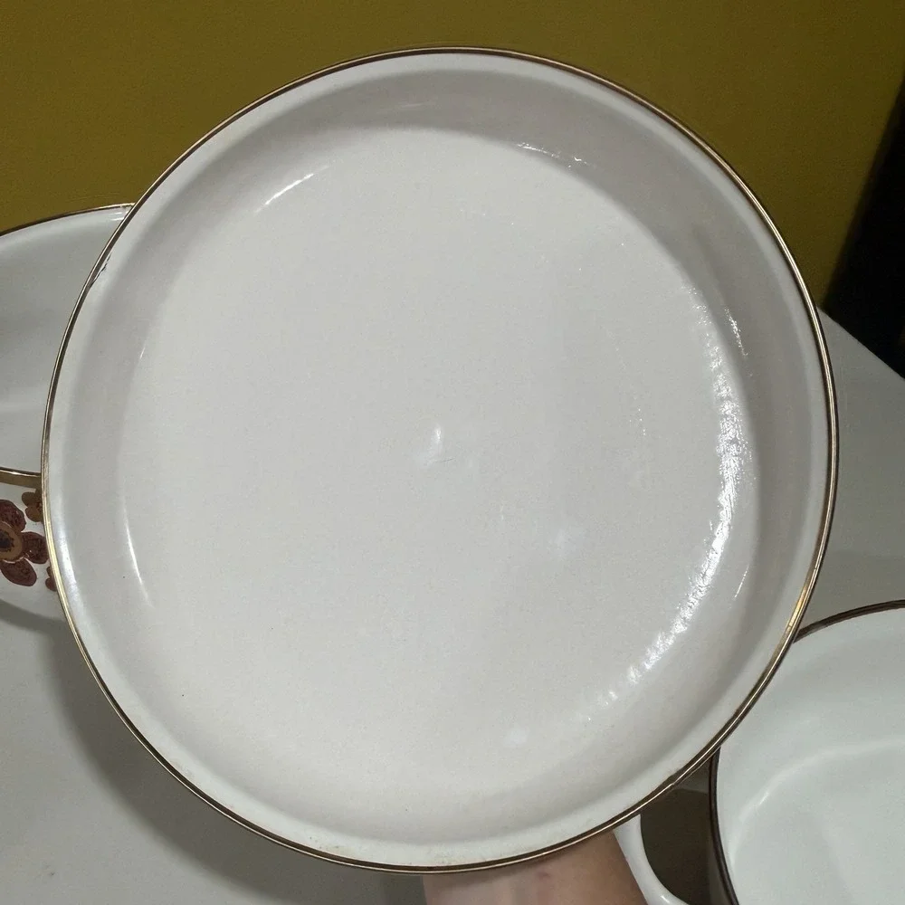 VTG SEARS *Harvest Blossom* Enamelware Large 10